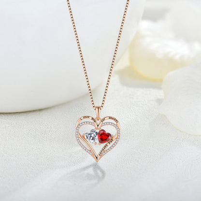 necklace  Hot mini -diamond love necklace female light luxury rose gold