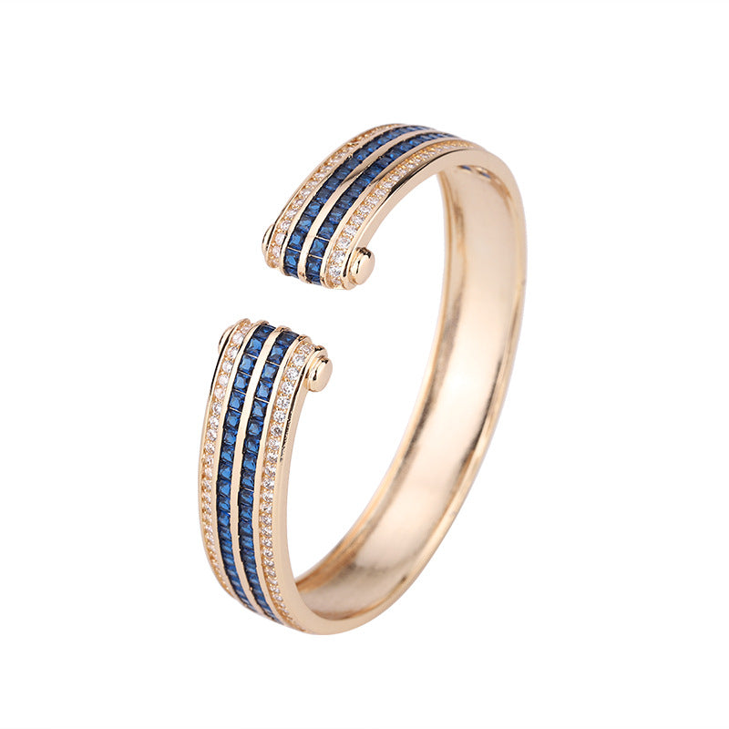 bracelet  Women's retro bracelet with imitation colored gems and luxurious inlay