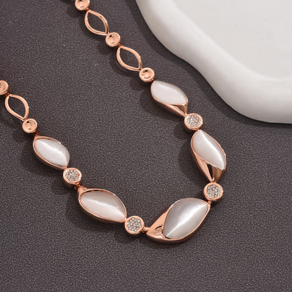 SHEIN TEMU European and American style fashion retro chain splicing moonstone fashion bracelet for women