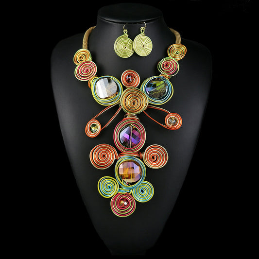 necklace  Chain tribal ethnic customs wearing jewelry festival exaggerated style
