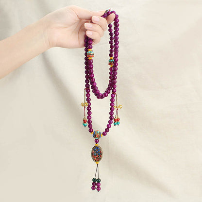 necklace  Long jade necklace for women Nepalese tassel crossbody chain ethnic style