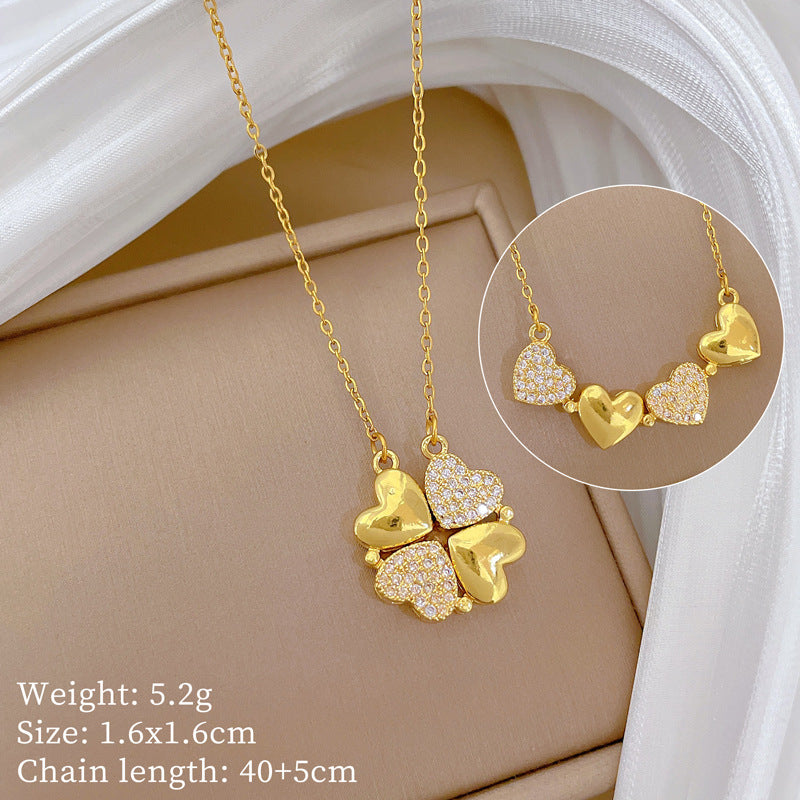 【 Titanium Steel 】 Women's new necklace with two collarbone chains