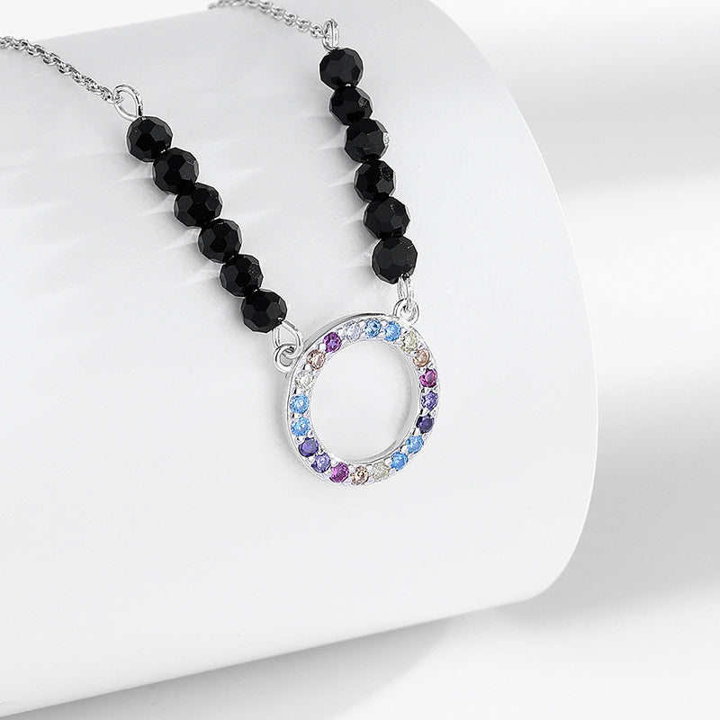 S925 pure silver diamond studded heart-shaped star necklace, fashionable and creative design, collarbone chain, fashionable accessory