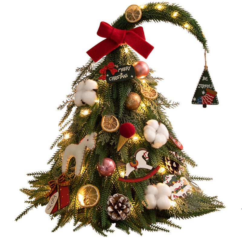 Christmas decorations, encrypted Christmas tree, PE with lights, desktop ornament