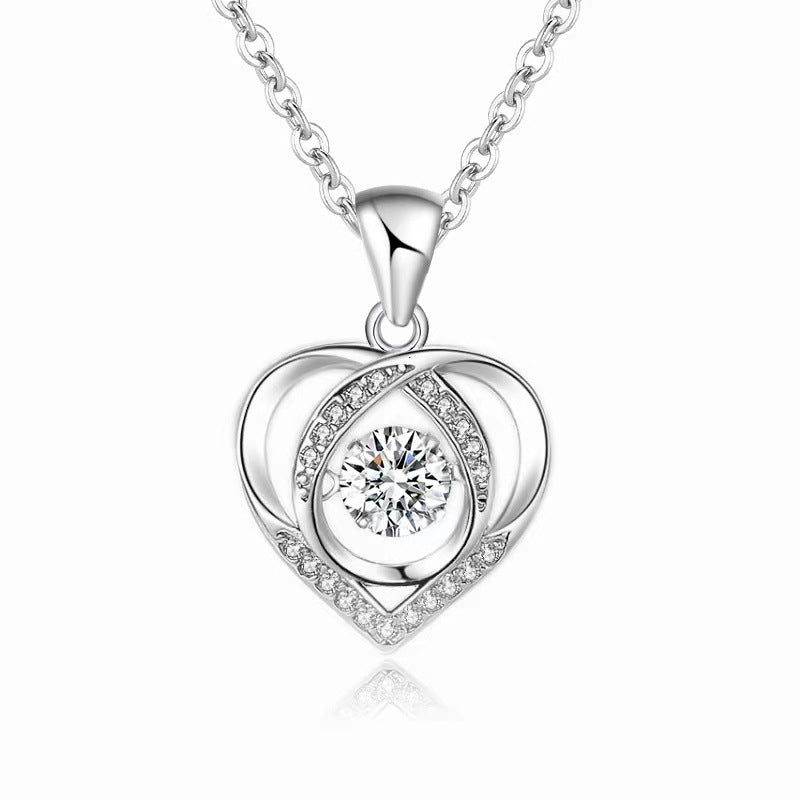 Heart necklace for women, dynamic heart-shaped collarbone chain, Mother's Day gift, Valentine's Day gift pendant