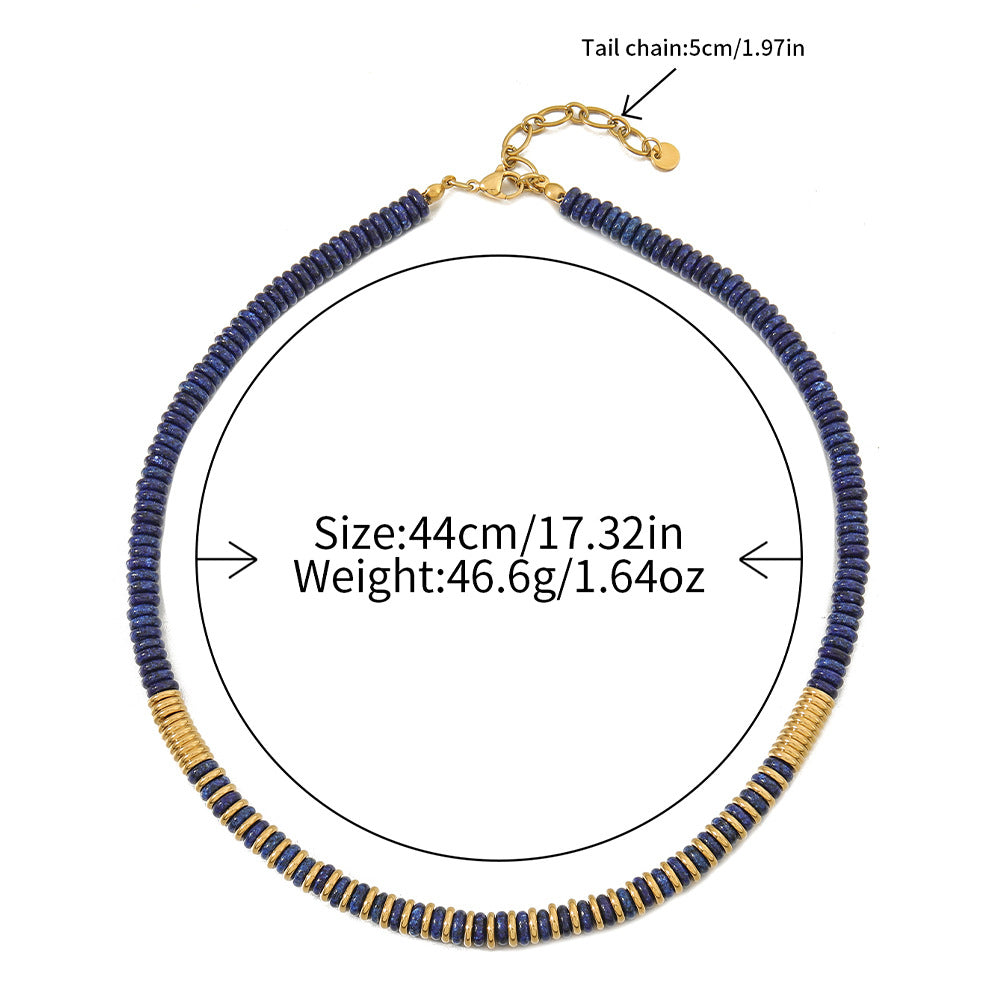 necklace  Tibetan blue stone natural lapis lazuli sweater chain women's freshwater pearl long beaded ethnic style necklace