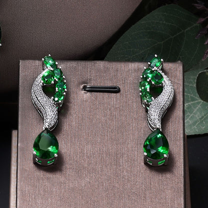 Hot selling jewelry four piece necklace+earrings+ring+bracelet 3A zircon jewelry set