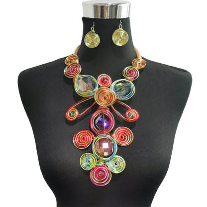 necklace  Chain tribal ethnic customs wearing jewelry festival exaggerated style