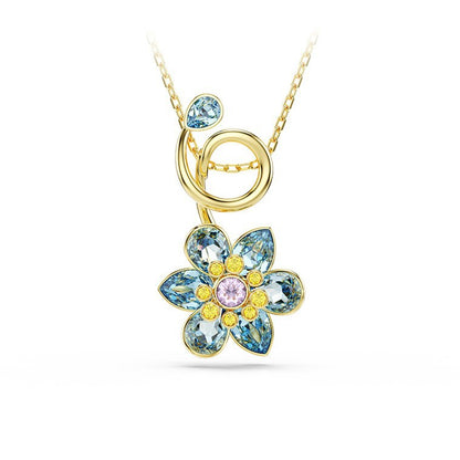 Flower crystal necklace Swarovski candy butterfly collarbone chain pendant