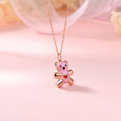necklace  Bear necklace s925 silver collarbone chain with constant temperature and color change
