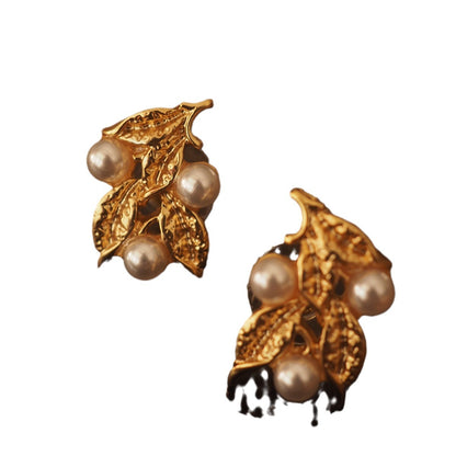 Pearl Retro Western Antique Trifari Cuifali Qingdao Vintage Earrings Earclip No Ear Hole