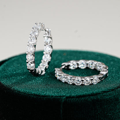925 silver moissanite earrings, fashionable and personalized, pure silver earrings, earrings, Amazon bestseller