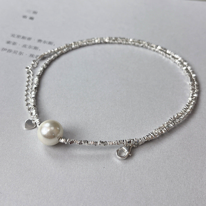 925 sterling silver safe broken silver necklace, collarbone chain, hand woven accessories, atmospheric jewelry