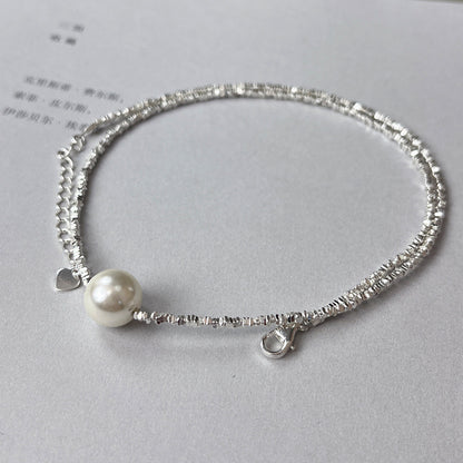 925 sterling silver safe broken silver necklace, collarbone chain, hand woven accessories, atmospheric jewelry