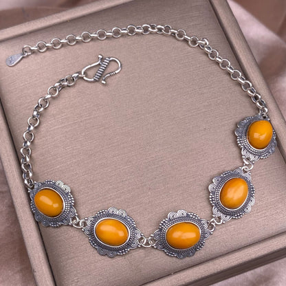 necklace  Old wax bracer S925 silver inlaid silver silver Nepal as old ancient silver beeswax silver jewelry