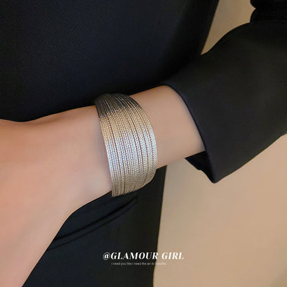 Copper plated multi-layer open bracelet fashion bracelet for women