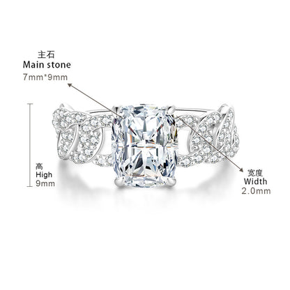Moissanite ring fashion jewelry 925 sterling silver ring