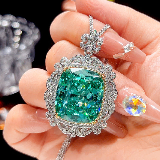 2025 New Jewelry Simulation Para Green Pendant Main Stone 20 * 23