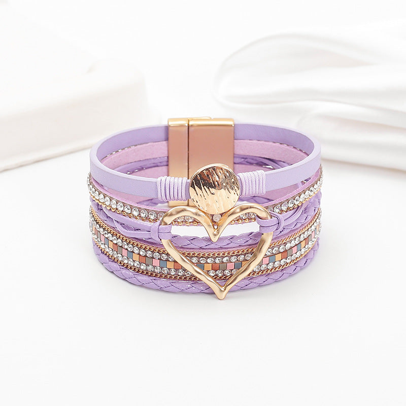 Hot selling Bohemian multi-layer leather bracelet hand woven women's bracelet