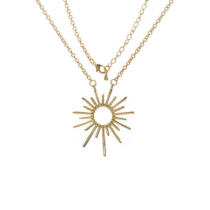 necklace  Vintage style exaggerated metal geometric pendant necklace