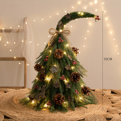 Christmas decorations, encrypted Christmas tree, PE with lights, desktop ornament