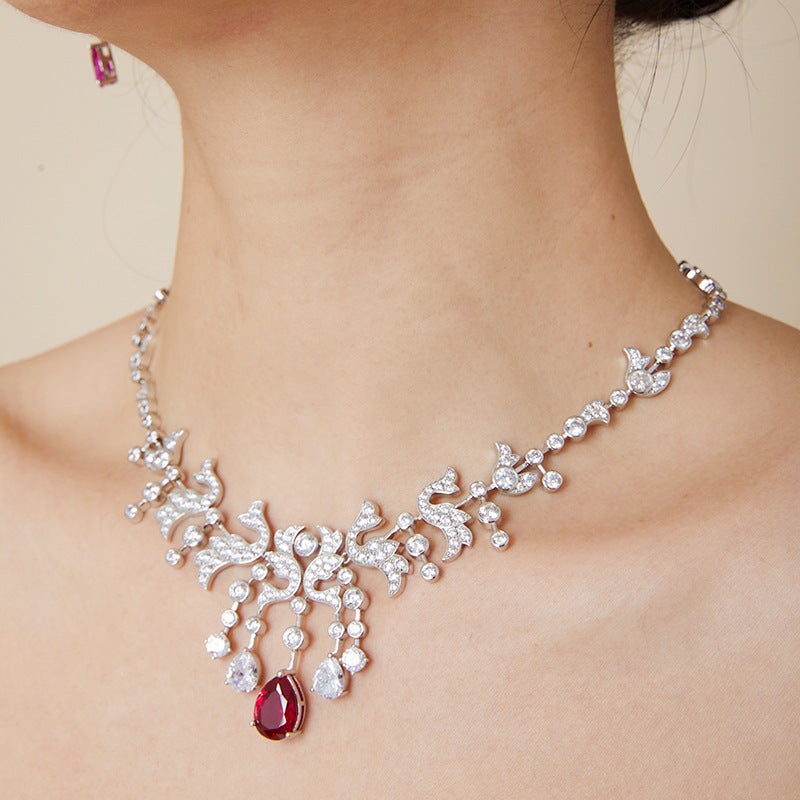 Josephine necklace gold-plated elegant temperament fashionable texture wedding dress evening dress collarbone chain