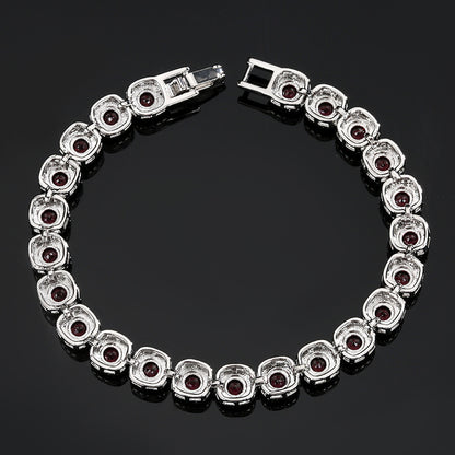Jewelry European and American Retro Simulation Corundum Full Diamond Bracelet Handmade Main Stone 4mm