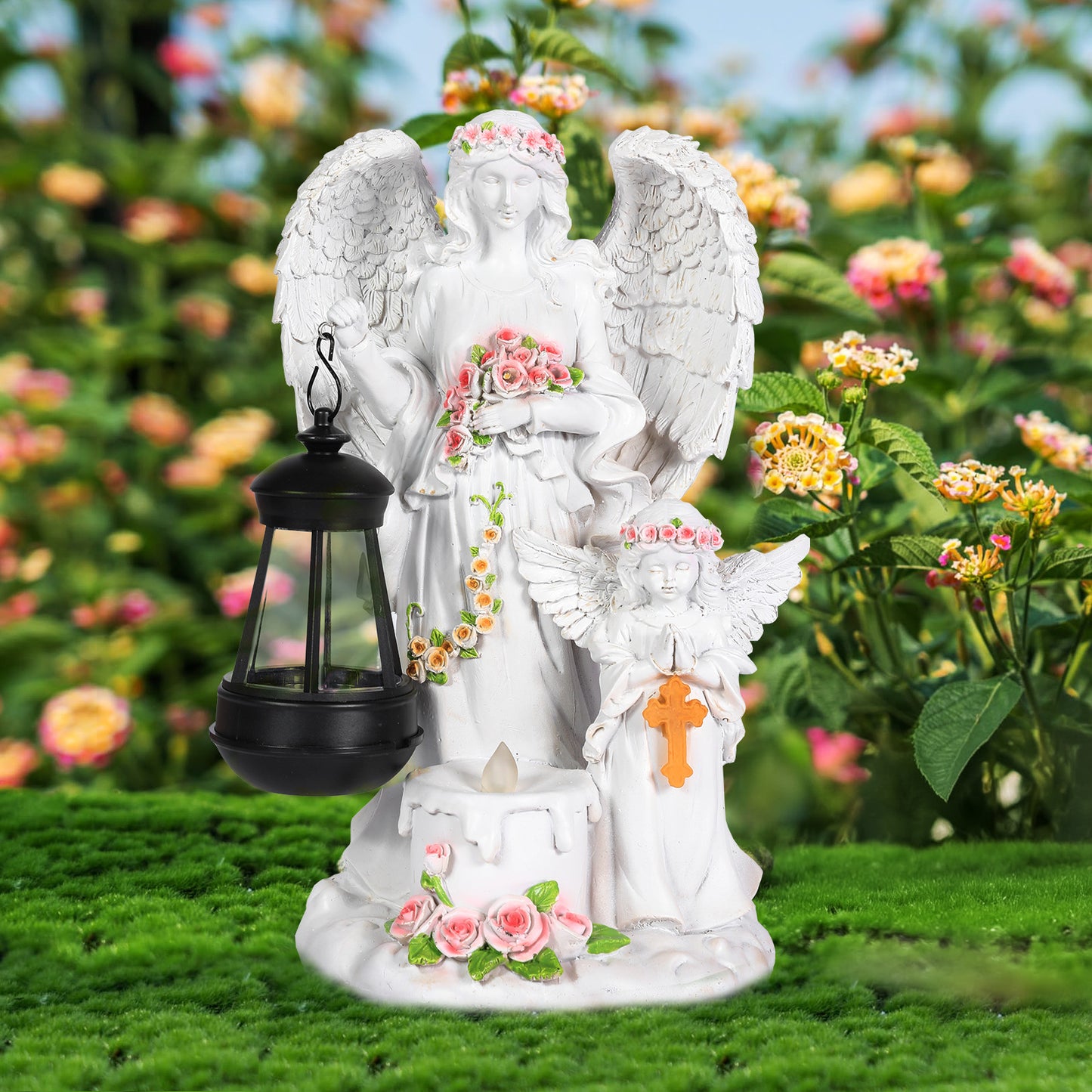 New Resin Crafts Solar Angel Lantern Christmas Series Ornament Outdoor Garden Villa Decoration
