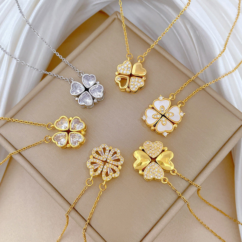 【 Titanium Steel 】 Women's new necklace with two collarbone chains