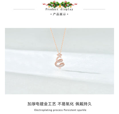 necklace  Lucky Meteor Christmas Tree Necklace Women's S925 Sterling Silver