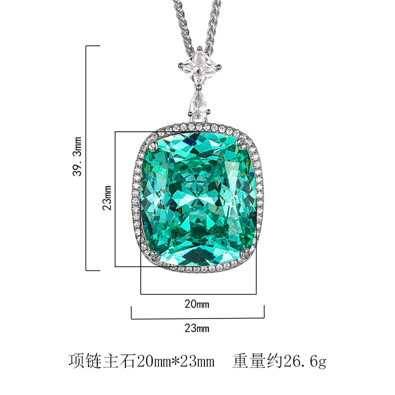 2025 New Jewelry Simulation Para Green Pendant Main Stone 20 * 23