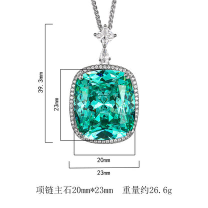 2025 New Jewelry Simulation Para Green Pendant Main Stone 20 * 23
