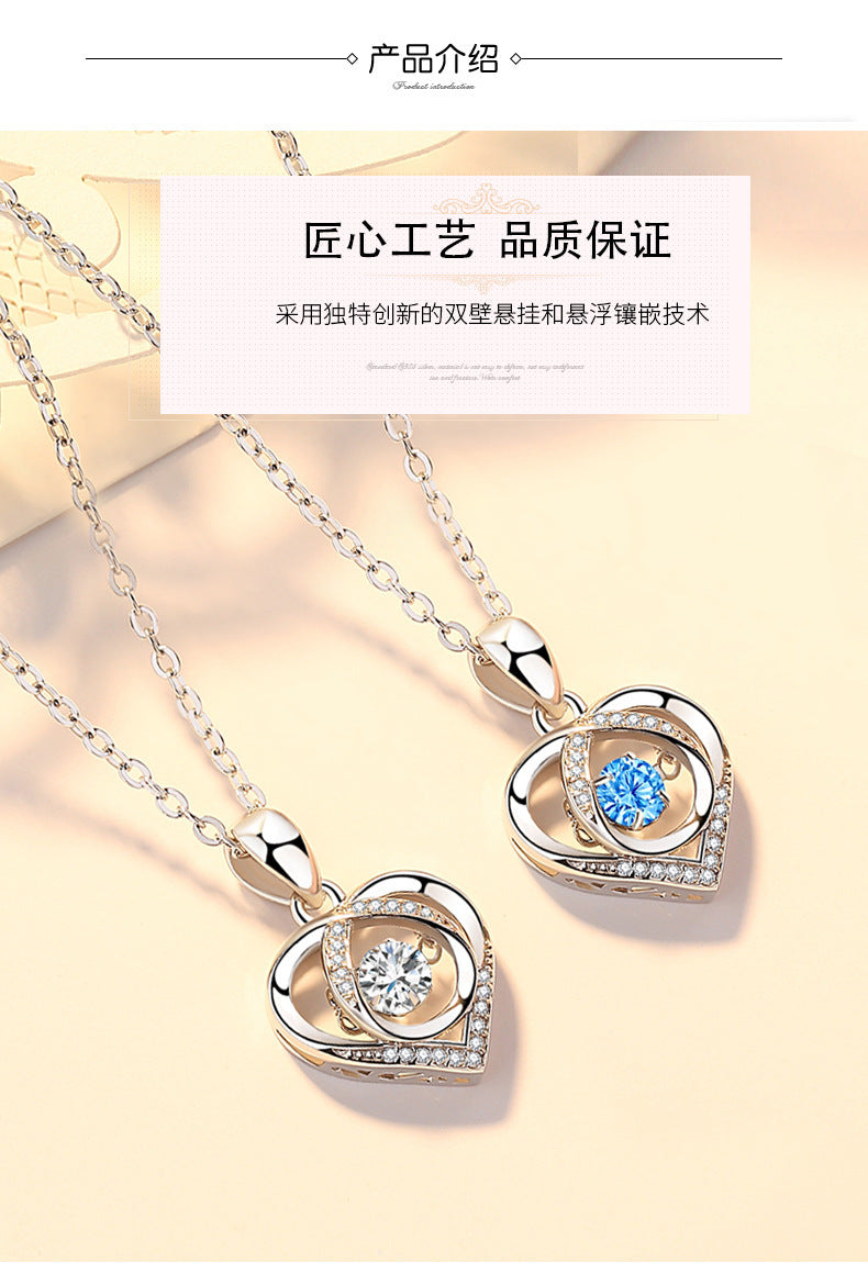 Heart necklace for women, dynamic heart-shaped collarbone chain, Mother's Day gift, Valentine's Day gift pendant