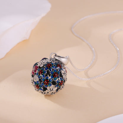 necklace  Chinese style palace Tibetan pendant burnt blue old retro