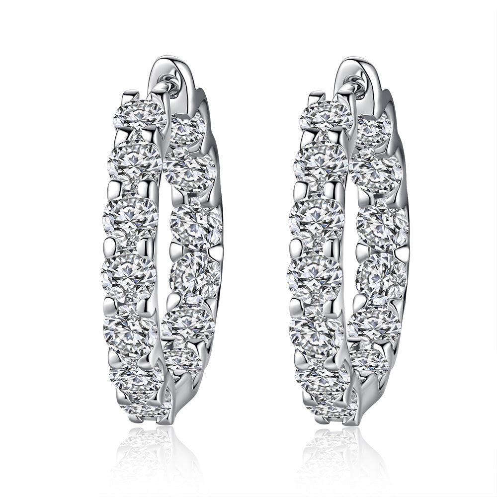 925 silver moissanite earrings, fashionable and personalized, pure silver earrings, earrings, Amazon bestseller