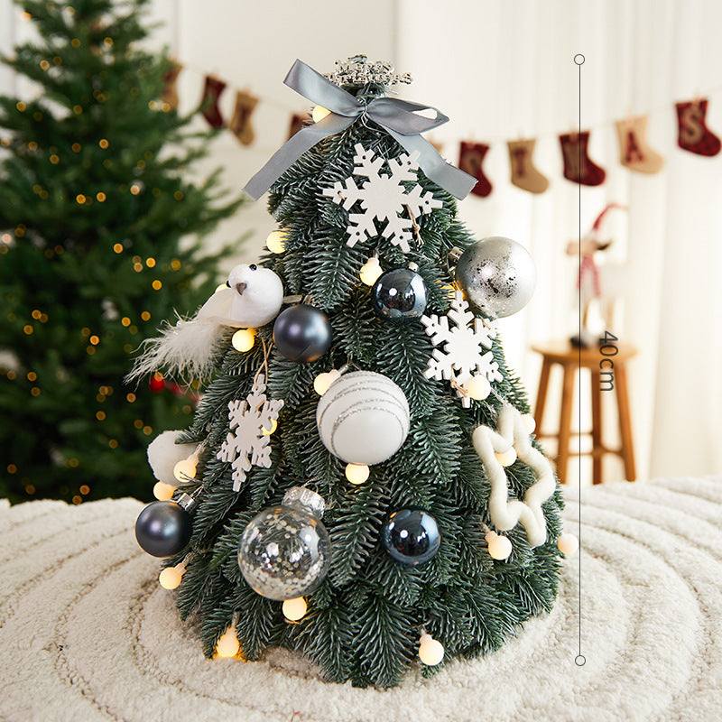 Christmas decorations, encrypted Christmas tree, PE with lights, desktop ornament