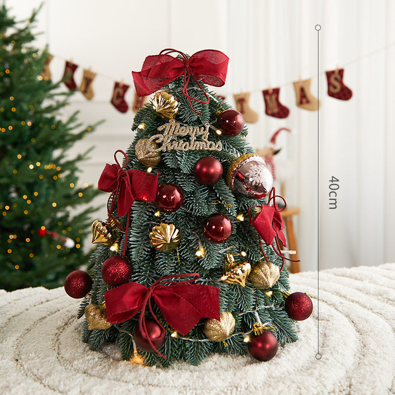 Christmas decorations, encrypted Christmas tree, PE with lights, desktop ornament