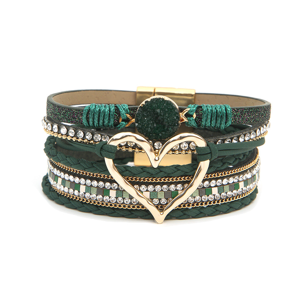 Hot selling Bohemian multi-layer leather bracelet hand woven women's bracelet