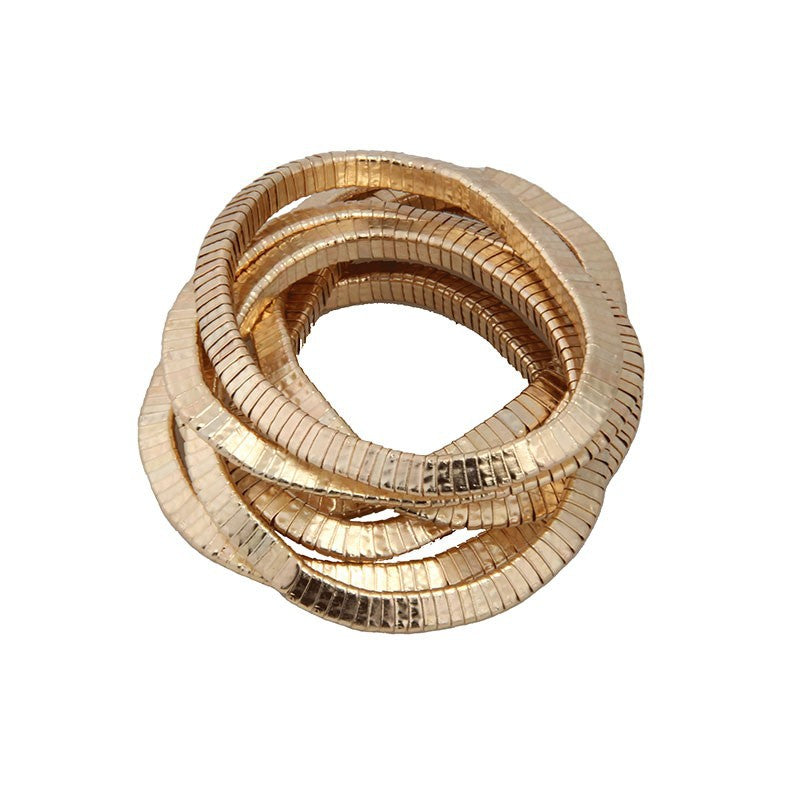 European and American style multi-layer gold and silver layered bracelet