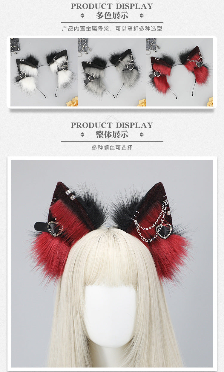 Cute Plush Beast Ear Cosplay Manga Exhibition Punk Headband Girl Headwear Hair Accessories