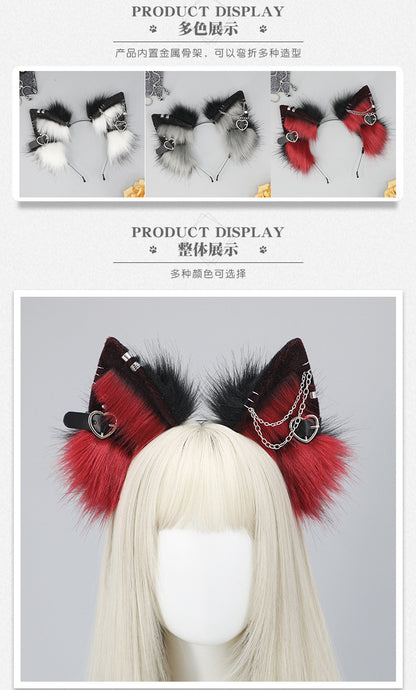 Cute Plush Beast Ear Cosplay Manga Exhibition Punk Headband Girl Headwear Hair Accessories