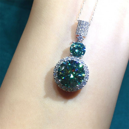 European and American luxury green moissanite four piece set ring+pendant+earring+bracelet=set of classic and fashionable accessories
