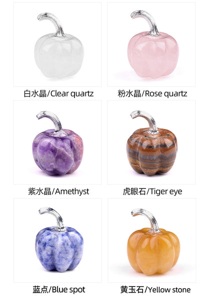 7-pack 30mm mini pumpkin half gemstone head, grateful for Halloween creative decoration