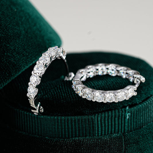 925 silver moissanite earrings, fashionable and personalized, pure silver earrings, earrings, Amazon bestseller