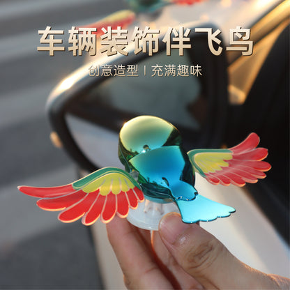 New Flying Bird Creative Moving Wings Accompany Flying Bird 3D Stereoscopic Wind Powered Flying Bird Car Rearview Mirror Car Decoration