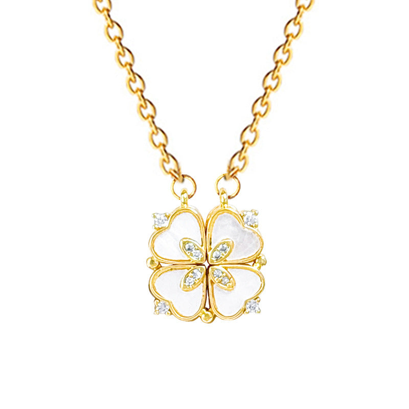 【 Titanium Steel 】 Women's new necklace with two collarbone chains