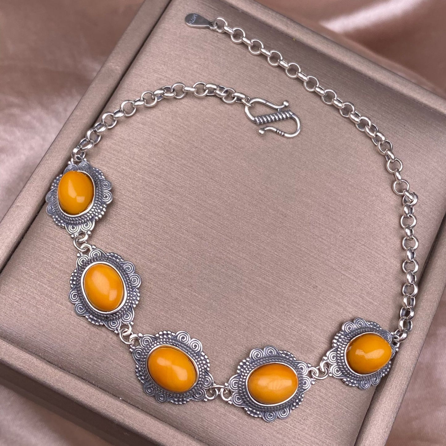 necklace  Old wax bracer S925 silver inlaid silver silver Nepal as old ancient silver beeswax silver jewelry