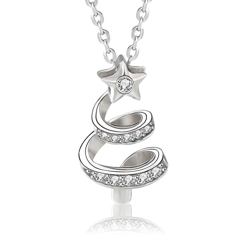 necklace  Lucky Meteor Christmas Tree Necklace Women's S925 Sterling Silver