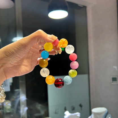 Duo Bao Crystal Bracelet Attracts Wealth, Peach Blossom, High end Sensation Handmade Decoration