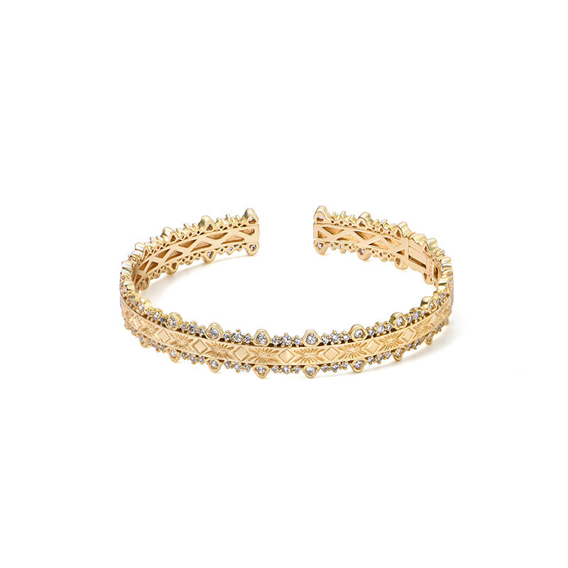 Italian fashion retro diamond studded bracelet, Buchira silk like hand accessory